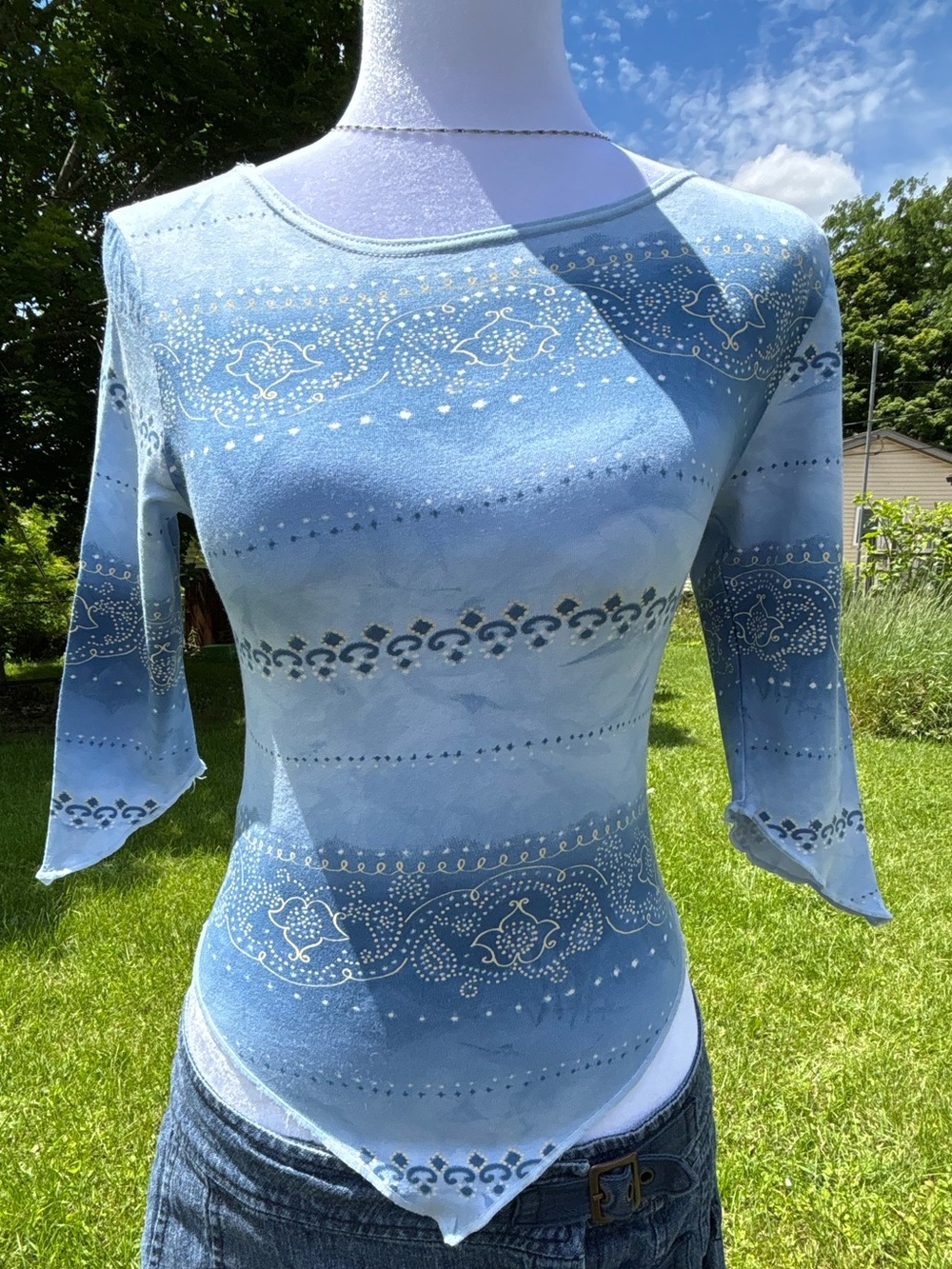 Y2K Boho Coastal Cowgirl Baby Tee - Picture 2 of 3
